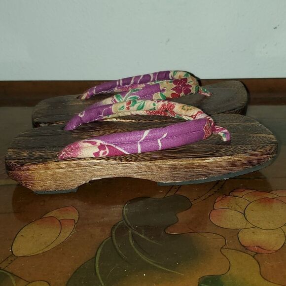 Geta Japanese Wooden Shoes Zori Sandals - Picture 7 of 12
